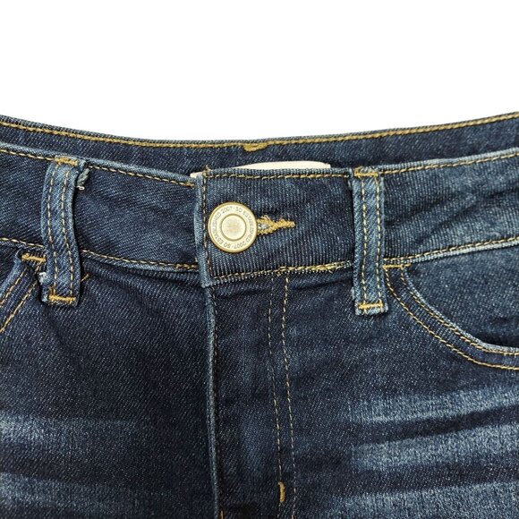 So Jean Shorts Juniors 9 W29 Dark Wash Blue Denim Rolled Cuff Cotton Blend - Picture 3 of 8